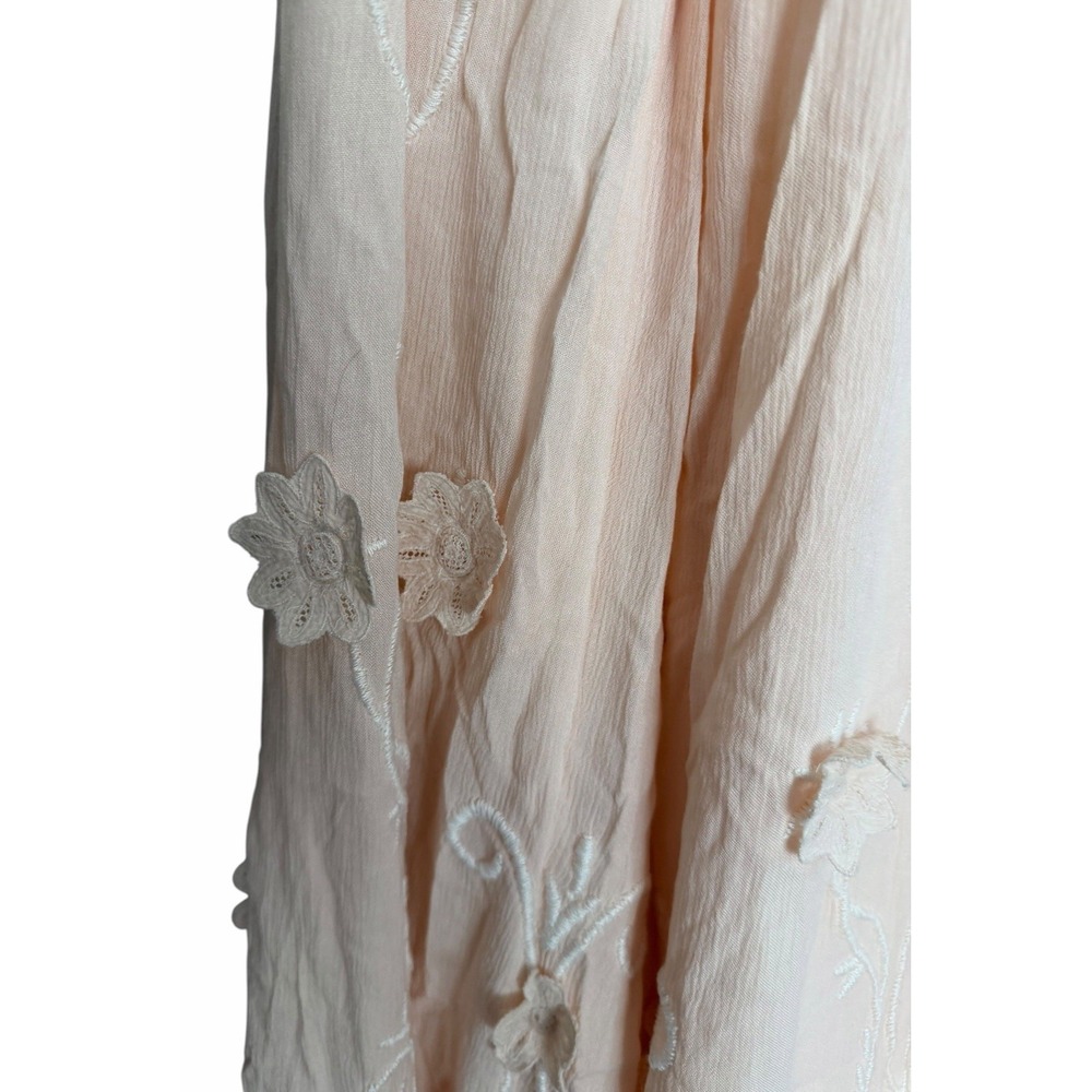 Free People Rosa 3D Floral Embroidered Maxi Dress Peach Women's Size Small - Picture 16 of 16